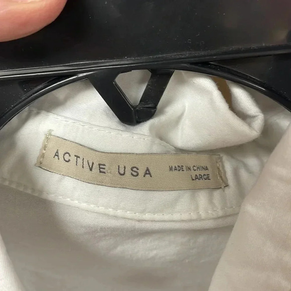 White Active USA‎ Button Down Shirt L - Picture 3 of 5